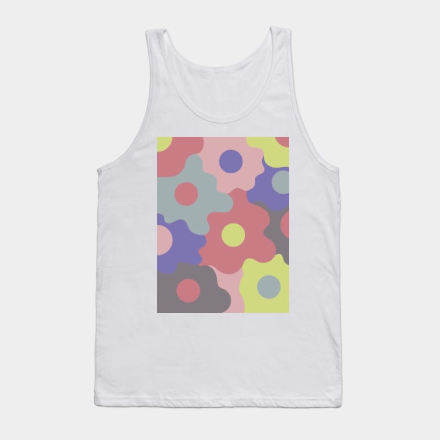 Retro Groovy Egg Flowers - Soft Summer Seasonal Color Palette Tank Top by aaalou